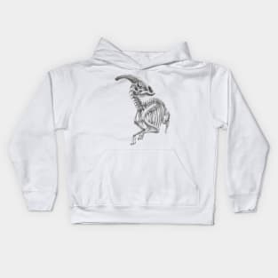 parasaurolophus skeleton Kids Hoodie